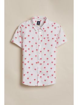 Allen Solly - Boys White Print Casual Shirt
