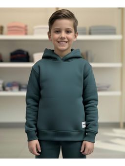 ANTHRILO - Simple Essential Boys Fleece Hoodie - Dark Green