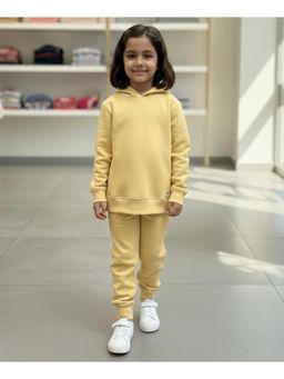 ANTHRILO - Just Style Essential Girls Fleece Hoodie with Jogger - Yellow