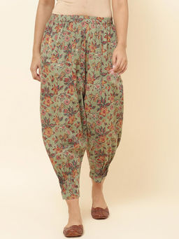 Fabindia - Green Cotton Hand Block Printed Salwar