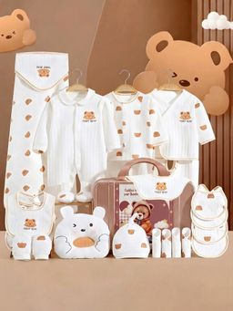 Little Surprise Box - 25pcs Cream Teddy Bear Baby Gift Hamper with Suitcase
