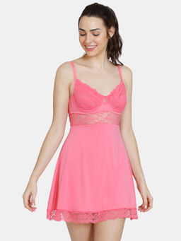 Zivame - Beautiful Basic Knit Poly Babydoll - Pink Lemonade