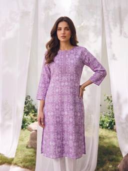 Rangita - Purple Women Printed Kurta