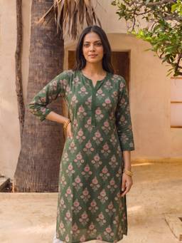 Rangita - Women Green Printed Kurta