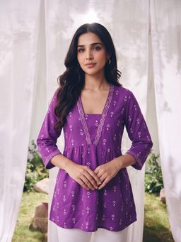 Rangita - Women Purple Printed Tunic