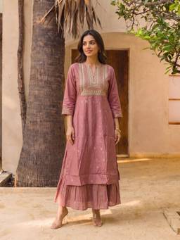 Rangita - Pink Women Embroidered Kurta