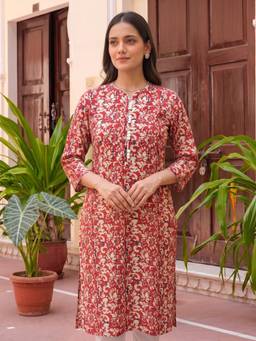 Rangita - Women Red Printed Kurta