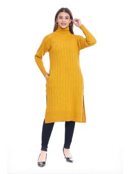 KNITZY - Wollen Yellow Stripes Kurta