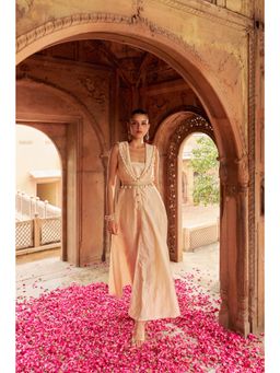 SILCHIC - Women Ghazal Dupion Tube and Embellished Belt Dress