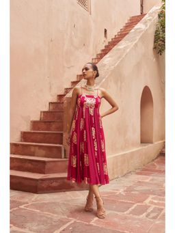 SILCHIC - Women Shringhar Foil Georgette Floral Patterned Kali Dress