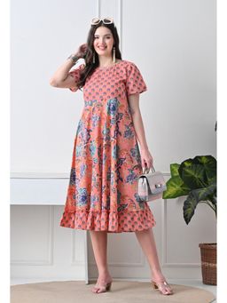 DECKEDUP - Peach Women Garden Luxe Dress