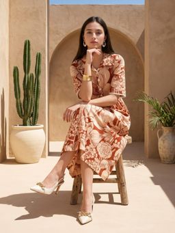 DECKEDUP - Brown Women Timeless Shirt Dress