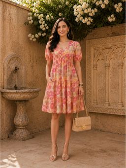 DECKEDUP - Multi-Color Women Wildflower Flare Dress