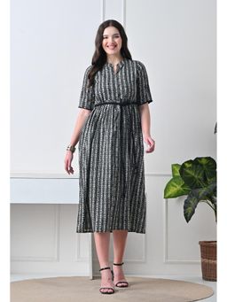 DECKEDUP - Black Women Mono Wave Dress