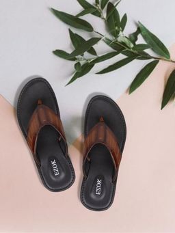 EZOK - Mens Brown Leather Stylish and Comfortable Summer Sandals