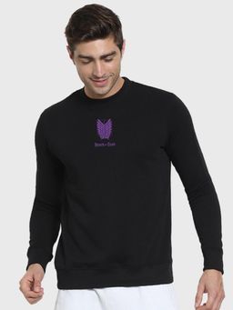 Bewakoof - Men's Black AOT Founding Titan Graphic Printed Sweatshirt