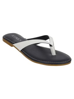Iconics - White Navy Women Solid Flats