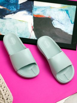 Iconics - Aqua Women Solid Sliders