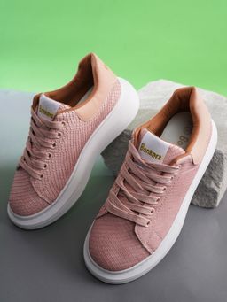 Iconics - Pink Women Textured Sneakers