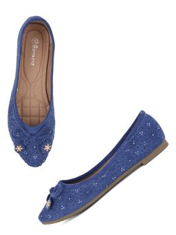 Iconics - Blue Women Embellished Ballerinas