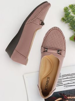Iconics - Mauve Women Textured Ballerinas