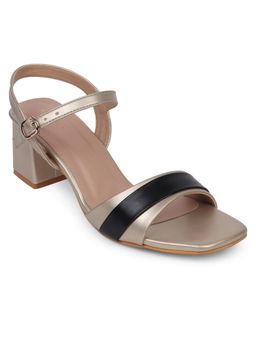 Iconics - Black Women Colorblock Heel Sandals