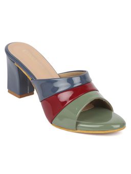 Iconics - Green Women Colorblock Heels