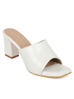 Iconics - White Women Textured Heels