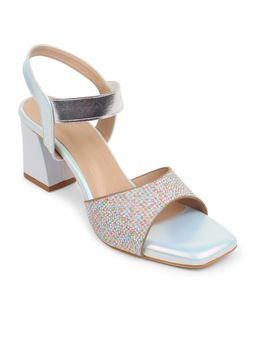 Iconics - Sky Blue Women Embellished Sequined Heels