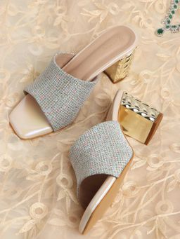 Iconics - Gold Women Embellished Sequined Heels