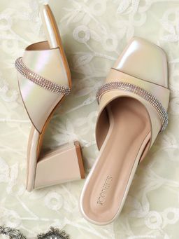 Iconics - Gold Women Embellished Sequined Heels