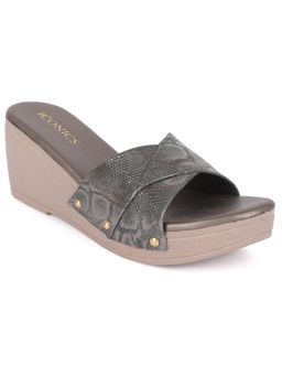 Iconics - Gunmetal Women Animal Print Heels