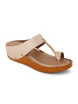 Iconics - Rose Gold Women Embellished Sequined Sandals