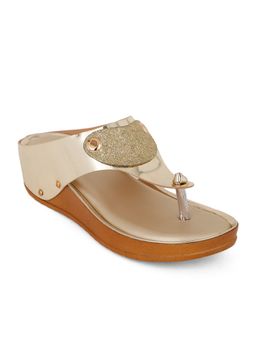 Iconics - Gold Women Embellished Sequined Sandals