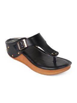 Iconics - Black Women Solid Sandals