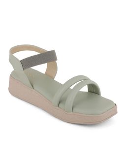 Iconics - Pista Green Women Solid Sandals