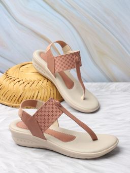 Iconics - Peach Women Textured Sequined Flats