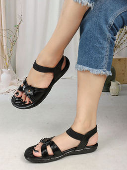 Iconics - Women Black Backstrap Sandal