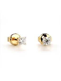 Valanova - Gold Plated Silver 0.19 Carats 2 Stones Diamond Earrings