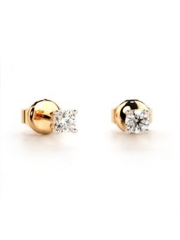 Valanova - Rose Gold Plated Silver 0.19 Carats 2 Stones Diamond Earrings