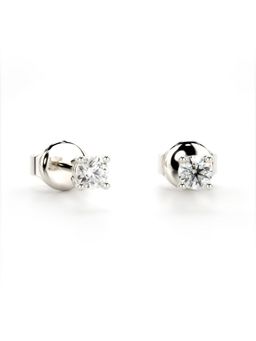 Valanova - White Gold Plated Silver 0.19 Carats 2 Stones Diamond Earrings