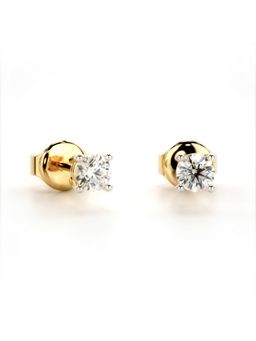 Valanova - Gold Plated Silver 0.31 Carats 2 Stones Diamond Earrings
