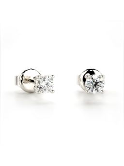 Valanova - White Gold Plated Silver 0.31 Carats 2 Stones Diamond Earrings