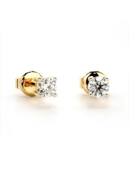 Valanova - Gold Plated Silver 0.41 Carats 2 Stones Diamond Earrings