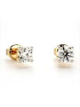 Valanova - Gold Plated Silver 0.8 Carats 2 Stones Diamond Earrings