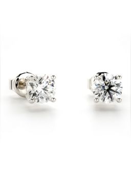Valanova - White Gold Plated 0.9 Grams Silver 1 Carats Diamond Earrings