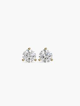 Valanova - Gold Plated Silver 0.5 Carats 2 Stones Diamond Earrings