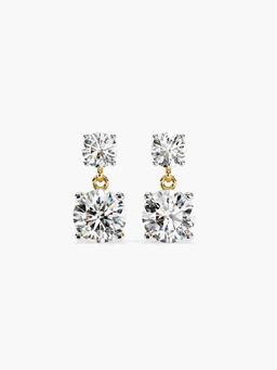 Valanova - Gold Plated Silver 1.25 Carats 4 Stones & More Diamond Earrings