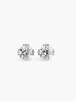 Valanova - White Gold Plated Silver 1.5 Carats 2 Stones Diamond Earrings