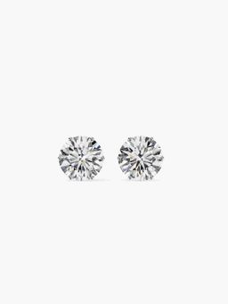 Valanova - White Gold Plated 0.98 Grams Silver 1 Carats Diamond Earrings